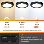 2-Pack Motion Sensor LED Ceiling Lights, 15W-100W Equivalent, 1200LM 3 Colors - Image 4