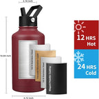 Insulated Water Bottle 64oz, Triple Wall Vacuum Stainless Steel, Leak Proof & - Image 2
