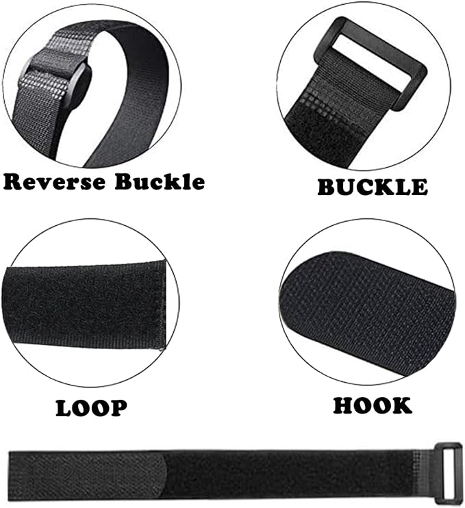24 Pack Reusable Fastening Cable Ties and Cable Straps, Adjustable - Image 5