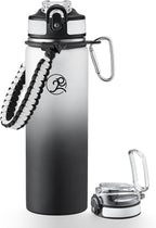GOSWAG Insulated Sports Water Bottle, 24oz 2 Lids, Stainless Steel Water Bottles by GOSWAG