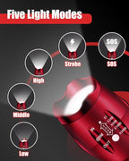 Victoper LED Flashlight 2 Pack Red, Bright High Lumens Tactical Flashlights - Image 4
