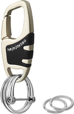 Keychain with Carabiner Clip, 4 Heavy Duty Key Rings and D Ring by Welcomehere%EF%BC%81