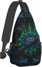 Psychadelic Trippy Art Sling Bag Crossbody Travel Hiking Chest Backpack - Image 2
