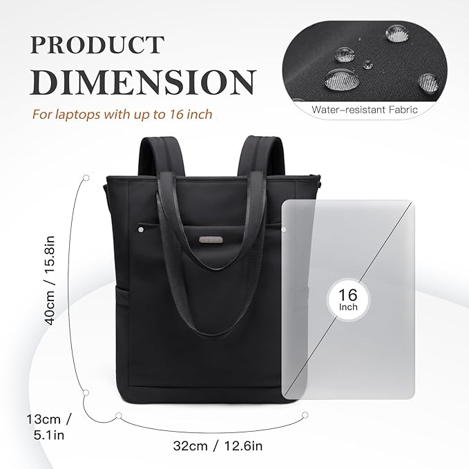 Convertible Laptop Backpack for Women Men Carry on Tote Backpack Teacher - Image 3