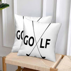 Black Golf Clubs Pillow Covers 18 X 18 Sports Themed Decor Symbol Golf Set of 2 - Image 4