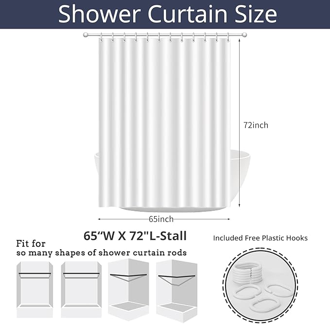 Rainbow Shower Curtain, Children Colorful Rainbow Kid Girls Cute Bathroom - Image 7