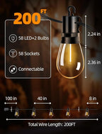 Outdoor Patio String Lights: S14 Shatterproof Bulb Outside Waterproof Light - - Image 6