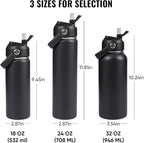 Fijinhom 18oz Insulated Stainless Steel Water Bottle, Wide Mouth Double Wall - Image 2