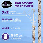 TECEUM Reflective Paracord Rope 1000 – 1000ft/200ft/100ft/50ft – 40+ Colors – - Image 2