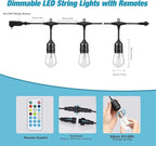 Auroraworld 48FT RGB Outdoor String Lights, Dimmable Color Changing Waterproof - Image 6