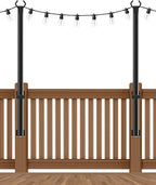 2 Pack String Light Poles, 5Ft Metal Poles by NUERPO