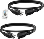 BN-LINK 3ft Indoor Outdoor Extension Cord 16/3 SJTW, 2 Pack, PVC Cable Jacket by BN-LINK