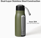 Small Water Bottle 12 oz, Dusgut Insulated Water Bottle, Stainless Steel - Image 4