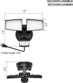 HALO Next Gen AC Plug & Cord LED Security Floodlight, Twin Head w/Motion Sensing - Image 2