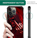 for iPhone 12 Pro Max Case, Gestures Funny Skull Pattern Graphic Design Girl - Image 4