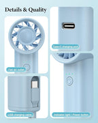 Portable Handheld Fan with Power Bank, 3 IN 1 USB Rechargeable Mini Personal - Image 7