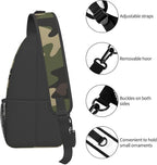 Camo Crossbody Sling Bags for Women Men Classic Green Brown Colors Camouflage - Image 4