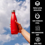 Triple-Walled Insulated Stainless Steel Water Bottle, 17oz Capacity, Keeps - Image 3