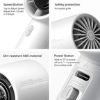 JISULIFE Handheld Turbo Fan, 5000mAh Rechargeable Portable Fan, 5-Speed - Image 7