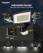 Ensenior Solar Security Lights, Wide Beam Flood Light 6500K Super Bright - Image 8
