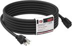 EP 25FT Black Outdoor Extension Cord, 16/3 SJTW Heavy Duty Waterproof, 3 Prong by ENERGYPRO