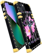 Compatible with iPhone 13 Case, Praying Cross Hands Luxury Golden Decoration - Image 3