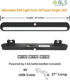 BLS T01LB LED Closet Light Super Bright 20 LED Under Cabinet Lighting Battery - Image 3