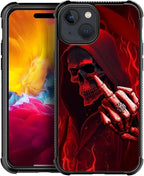 for iPhone 15 Plus Case, Gestures Funny Skull Pattern Graphic Design Girl Boy by FKBRCL4U