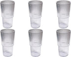 Fine Ribbed 22 oz Durable Acrylic Jumbo Drinking Glasses, Shatter-Resistant and - Image 2