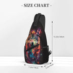 Wolf Sling Bag For Women Men Fashion Wolf Print Backpack Crossbody Shoulder Bag - Image 3