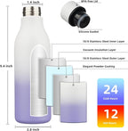BJPKPK Insulated Water Bottle, 18 oz, Stainless Steel | Leak Proof | Pack of 2 - Image 3