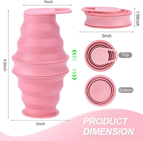 17oz Collapsible Water Bottle, Reuseable BPA Free Silicone Foldable Water - Image 2