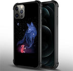 for iPhone 11 Pro Max Case, Galaxy Fox Wolf Pattern Graphic Design Girl Boy - Image 2