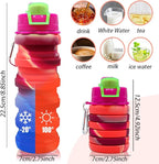 Silicone Collapsible Water Bottles, 16oz 500ml Portable Foldable Expandable - Image 2