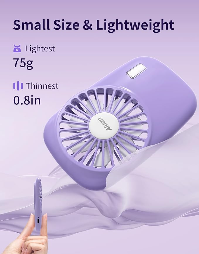 Aluan Handheld Mini Fan Powerful Small Personal Portable Speed Adjustable USB - Image 2