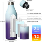 BJPKPK Insulated Water Bottles, 25 oz Stainless Steel Metal Water Bottle - Image 3