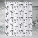 Grey and White Bow Shower Curtain - Image 3