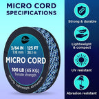 TECEUM Micro Paracord – 1.18 mm X 125 ft – Micro Utility Cord – Thin Braided - Image 5