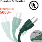 Outdoor Extension Cord Waterproof 50 FT, Flexible 100% Copper 3 Prong Extension - Image 4