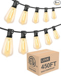 Lightdot 450FT Outdoor String Lights, LED Bistro String Lights by LightdotLighting