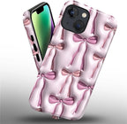 for iPhone 14 Plus Case, HL2 Abstract Ribbons Bows Hybrid 2 Layer Hard Shell - Image 2