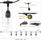 Outdoor String Light 48FT LED Heavy-Duty Patio Lights String Linkable - Image 3