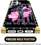 Compatible with iPhone 16 Plus Case, Praying Cross Hands Luxury Golden - Image 4