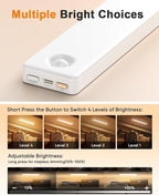 2 Pack Under Cabinet Lighting, Motion Sensor Light Indoor, Rechargeable Closet - Image 5