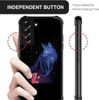 for Samsung Galaxy S22 Case, Galaxy Fox Wolf Pattern Graphic Design Girl Boy - Image 4