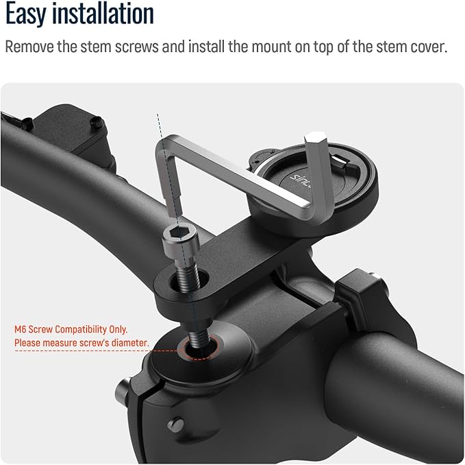 sincetop Universal Bike Phone Mount, Aluminum Stem Cap Phone Holder - Image 6