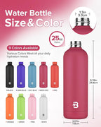 Insulated Water Bottle with Lid, 25 oz Reusable Leak-Proof Metal Stainless - Image 4