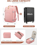 LOVEVOOK Travel Backpack For Women, 40L Carry On Backpack Flight Approved - Image 3