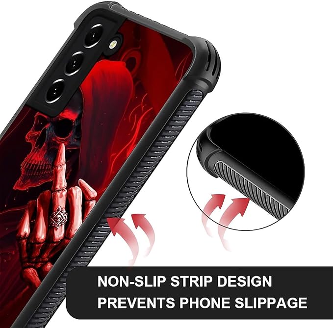 for Samsung Galaxy S21 Plus Case, Gestures Funny Skull Pattern Graphic Design - Image 5