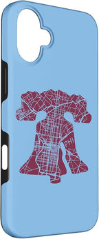 Philadelphia Street Map Liberty Bell Vintage Maroon Philly Case - Image 3